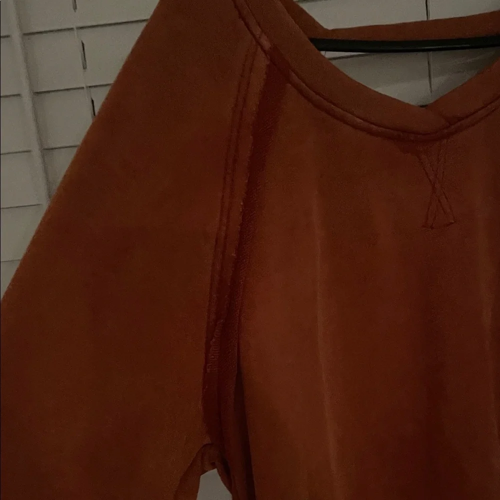 POL Rust Orange Lace-Up Back sweatshirt - Picture 8 of 15